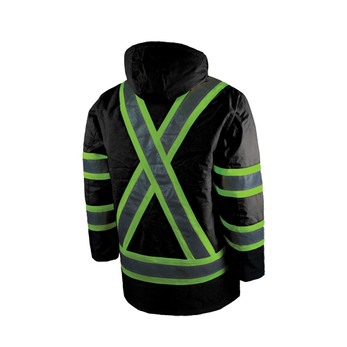 Lined Safety Parka, Black, Large Distribution Industrielle GC