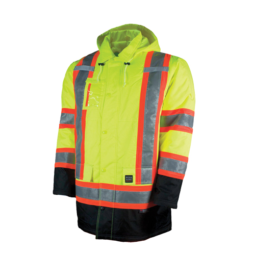 Parka de s&eacute;curit&eacute; doubl&eacute;, Jaune lime haute visibilit&eacute;, Grand Distribution Industrielle GC