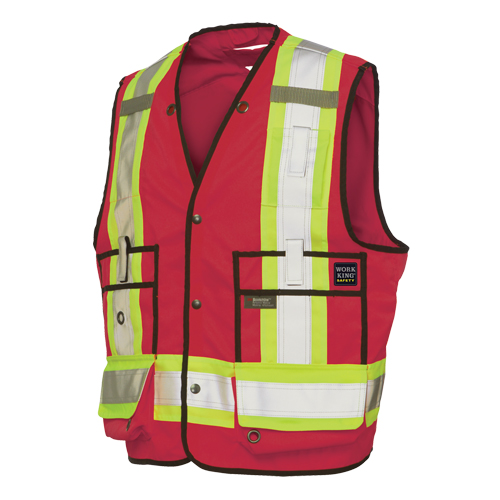 Surveyor Safety Vest, Red, Large, Polyester Distribution Industrielle GC
