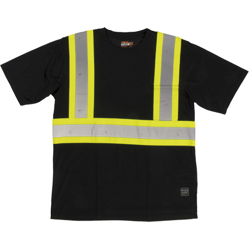 Short-Sleeved Safety T-Shirt with Pocket, Polyester, Large, Black Distribution Industrielle GC