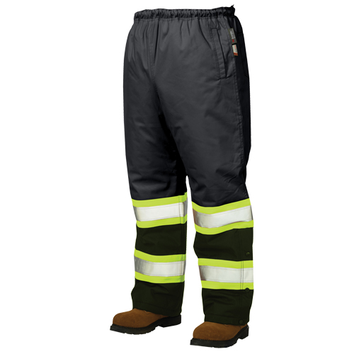Pantalons &agrave; enfiler de s&eacute;curit&eacute; doubl&eacute;s, Polyester, Grand, Noir Distribution Industrielle GC