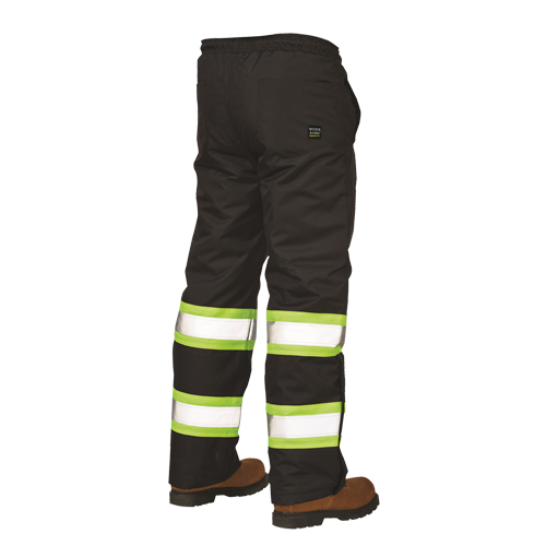 Pantalons &agrave; enfiler de s&eacute;curit&eacute; doubl&eacute;s, Polyester, Grand, Noir Distribution Industrielle GC