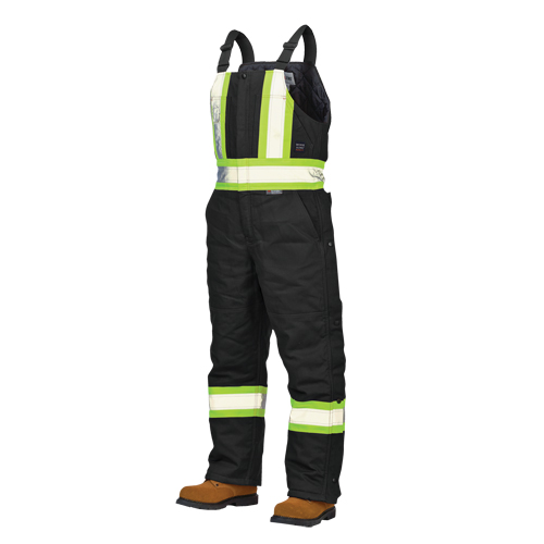 Salopettes de s&eacute;curit&eacute; doubl&eacute;e en canevas, Coton, Grand, Noir Distribution Industrielle GC