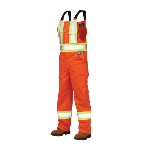 Salopettes de s&eacute;curit&eacute; non doubl&eacute;e, Poly-coton, Grand, Orange haute visibilit&eacute; Distribution Industrielle GC