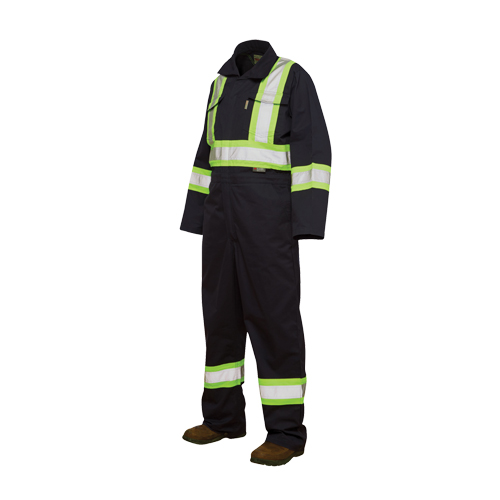 Unlined Safety Coveralls, Large, Navy Blue Distribution Industrielle GC