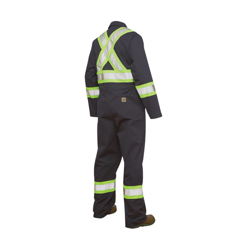 Unlined Safety Coveralls, Large, Navy Blue Distribution Industrielle GC