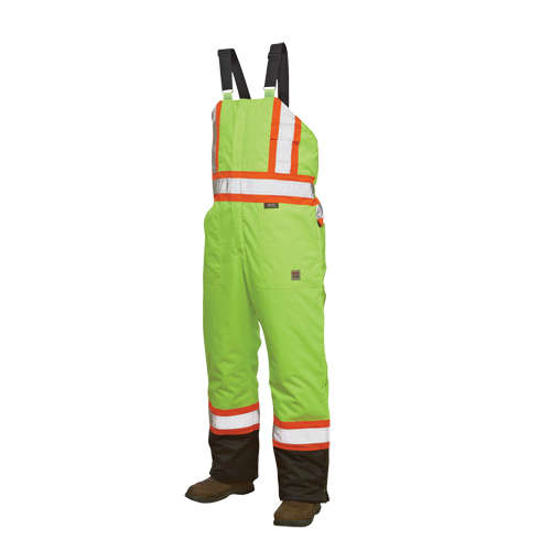 Salopettes de s&eacute;curit&eacute; doubl&eacute;e, Polyester/Polyur&eacute;thane, Grand, Jaune lime haute visibilit&eacute; Distribution Industrielle GC