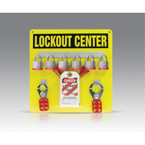 Trousse de plaquette de suspension, Cadenas Acier lamin&eacute;, Capacit&eacute; de 6, Cadenas Compris Distribution Industrielle GC