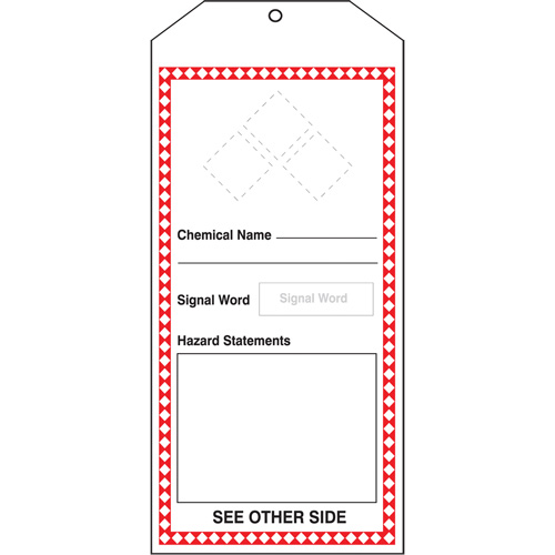Tr&egrave;s grandes &eacute;tiquettes SGH, Papier cartonn&eacute;, 3-7/8" la x 8-1/2" h, Anglais Distribution Industrielle GC