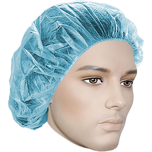 Bonnets bouffants, Polypropyl&egrave;ne, 18", Bleu Distribution Industrielle GC