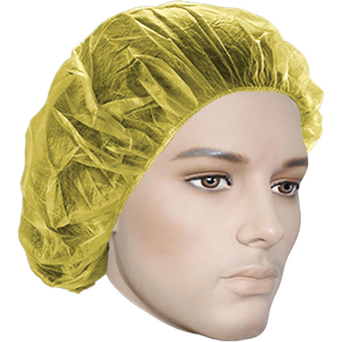 Bonnets bouffants, Polypropyl&egrave;ne, 24", Jaune Distribution Industrielle GC