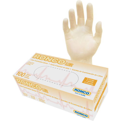 Gants jetables, T-Grand, Latex, 4 mils, Sans poudre, Naturel, Classe 2 Distribution Industrielle GC