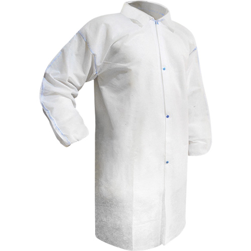 Sarrau jetable, Polypropyl&egrave;ne, Blanc, Moyen Distribution Industrielle GC