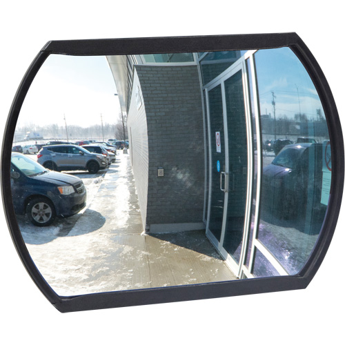 Miroir convexe rectangulaire/rond avec support, 12" h x 18" la, Int&eacute;rieur/Ext&eacute;rieur Distribution Industrielle GC
