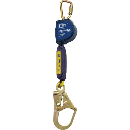 Nano-Lok Extended Length Self-Retracting Lifeline, 9', Polyester/Web, Swivel Distribution Industrielle GC