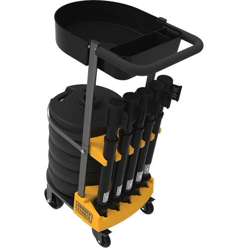 Chariot de transport avec plateau pour barri&egrave;re PLUS, 75' lo, M&eacute;tal, Noir Distribution Industrielle GC