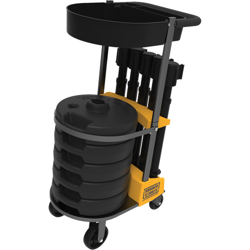 Chariot de transport avec plateau pour barri&egrave;re PLUS, 75' lo, M&eacute;tal, Noir Distribution Industrielle GC