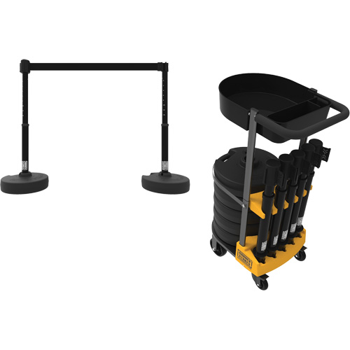Chariot de transport avec plateau pour barri&egrave;re PLUS, 75' lo, M&eacute;tal, Noir Distribution Industrielle GC
