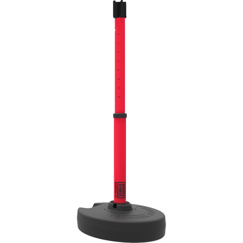 Base pour montant de barri&egrave;re PLUS, Hauteur de 42", Rouge Distribution Industrielle GC