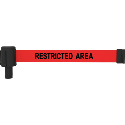 Cassette de banni&egrave;re PLUS, Restricted Area, 15', Ruban Rouge Distribution Industrielle GC