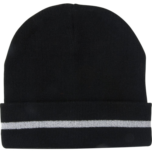 Bonnet en tricot avec bande r&eacute;fl&eacute;chissante argent&eacute;e, Taille unique, Noir Distribution Industrielle GC