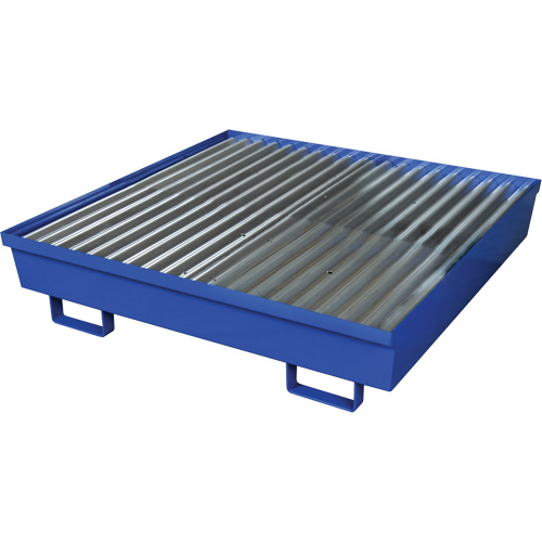 Palette de confinement des d&eacute;versements en acier, Capacit&eacute; de d&eacute;versement 92 gal. US, 54" x 54,25" x 12" Distribution Industrielle GC