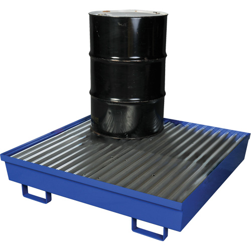 Palette de confinement des d&eacute;versements en acier, Capacit&eacute; de d&eacute;versement 92 gal. US, 54" x 54,25" x 12" Distribution Industrielle GC