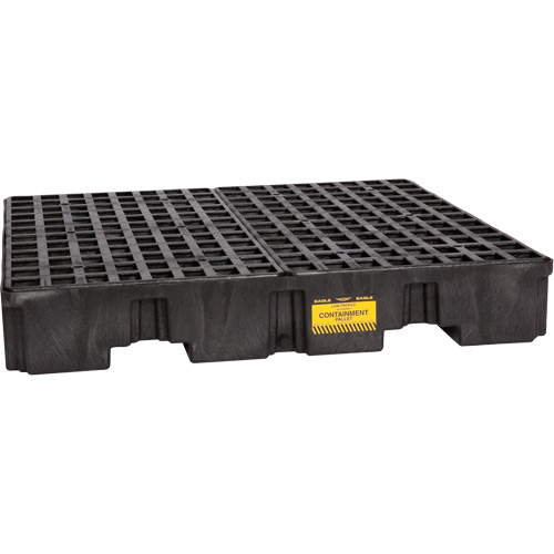 Palette de confinement des d&eacute;versements, Capacit&eacute; de d&eacute;versement 66 gal. US, 51,5'' x 51,5'' x 8" Distribution Industrielle GC