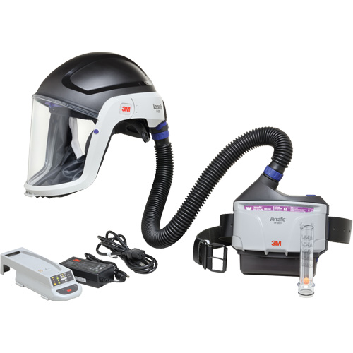 Ensemble APR &agrave; &eacute;puration d'air motoris&eacute; pour industrie lourde Versaflo, Capuchon & visi&egrave;re, Pile Lithium-ion Distribution Industrielle GC