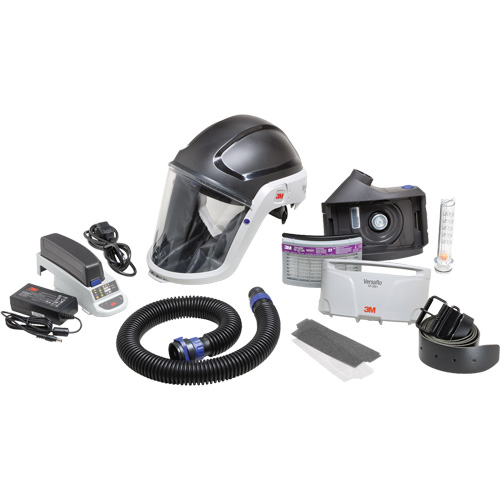 Ensemble APR &agrave; &eacute;puration d'air motoris&eacute; pour industrie lourde Versaflo, Capuchon & visi&egrave;re, Pile Lithium-ion Distribution Industrielle GC