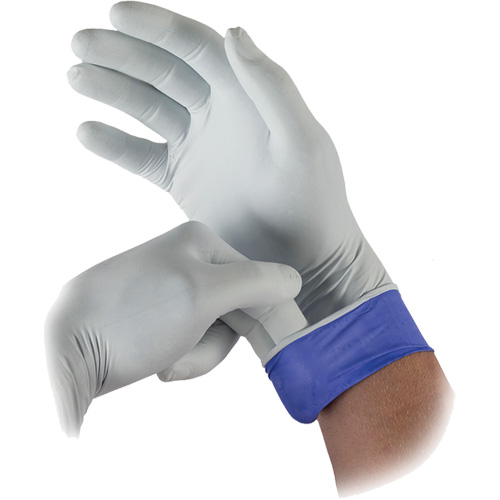 Gants d'examen bicolores LSE-104 Lifestar EC, Petit, Nitrile, 5,5-mil, Sans poudre, Blanc, Classe 2 Distribution Industrielle GC