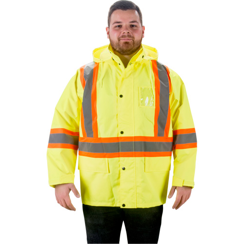 RZ1000 Rain Jacket, Polyester, Small, High Visibility Lime-Yellow Distribution Industrielle GC