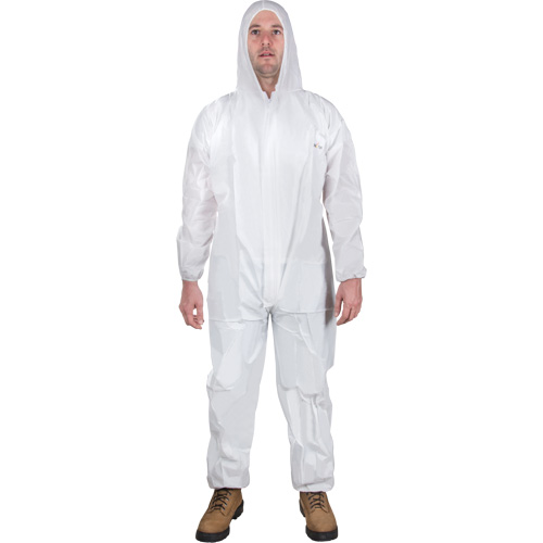 Hooded Coveralls, Medium, White, SMS Distribution Industrielle GC
