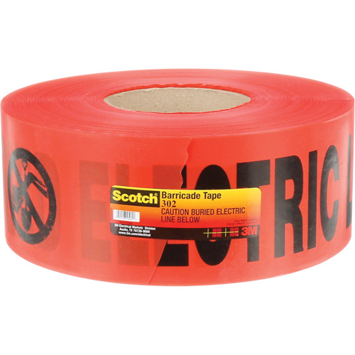 Scotch&reg; Buried Barricade Tape, English, 3" W x 1000' L, 4 mils, Black on Red Distribution Industrielle GC
