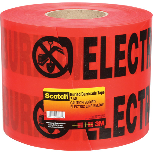Scotch&reg; Buried Barricade Tape, English, 6" W x 1000' L, 4 mils, Black on Red Distribution Industrielle GC