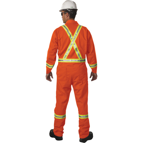Unlined Hi-Vis Coveralls, Size Small, Orange Distribution Industrielle GC