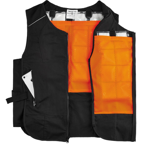Chill-Its&reg; 6260 Lightweight Phase Change Cooling Vest with Packs, Small/Medium, Black Distribution Industrielle GC