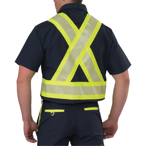 Ripstop High Visibility Short Sleeved Shirt, Polyester, Medium (Tall), Navy Blue Distribution Industrielle GC