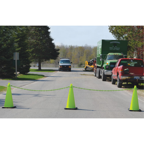 Ensemble de c&ocirc;nes de signalisation et chaînes, 28", Jaune Distribution Industrielle GC