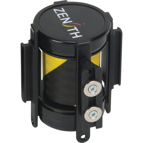 Cassette de ruban magn&eacute;tique pour barri&egrave;re de contr&ocirc;le des foules personnalis&eacute;e, 7', Ruban Noir et jaune Distribution Industrielle GC