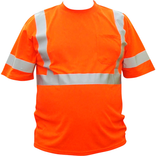 Chemise &agrave; manche courte haute visibilit&eacute;, Coton, 3T-Grand, Orange haute visibilit&eacute; Distribution Industrielle GC