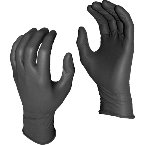 Gants jetables Grease Monkey, Moyen, Nitrile, 5 mils, Sans poudre, Noir Distribution Industrielle GC