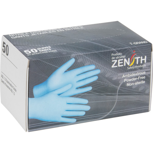 Gants jetables en paquets pour distributeur, Moyen, Nitrile, 4,5 mils, Sans poudre, Bleu Distribution Industrielle GC