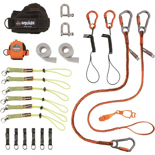 Trousse de longes de fixation d'outils pour monteurs de charpentes m&eacute;talliques et poseurs d'acier 3186 Squids Distribution Industrielle GC