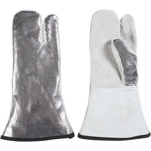 One Finger Heat Resistant Mitt, Aluminized/Kevlar&reg;/Leather, One Size, Protects Up To 650°F (343°C) Distribution Industrielle GC