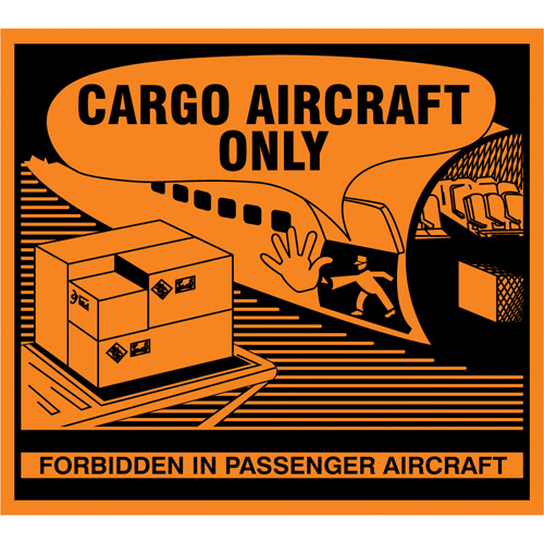 "Cargo Aircraft Only" Handling Labels, 4-3/4" L x 4-1/4" W, Orange Distribution Industrielle GC
