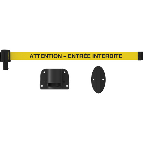 Syst&egrave;me de montage mural pour barri&egrave;re PLUS, Plastique, Fixation par vis, 15', Ruban Jaune Distribution Industrielle GC