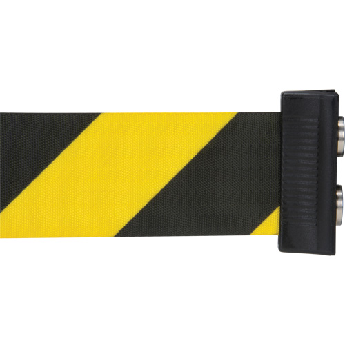 Cassette de ruban magn&eacute;tique pour barri&egrave;re de contr&ocirc;le des foules personnalis&eacute;e, 7', Ruban Noir et jaune Distribution Industrielle GC