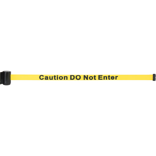 Barri&egrave;re &agrave; fixation murale avec ruban magn&eacute;tique, Acier, Fixation par vis, 7', Ruban Jaune Distribution Industrielle GC