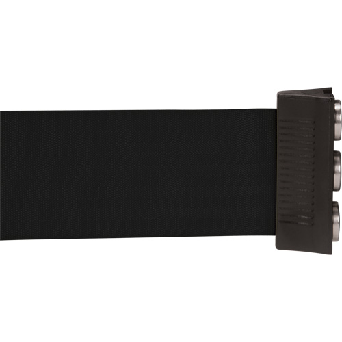 Barri&egrave;re &agrave; fixation murale avec ruban magn&eacute;tique, Acier, Fixation par vis, 12', Ruban Noir Distribution Industrielle GC